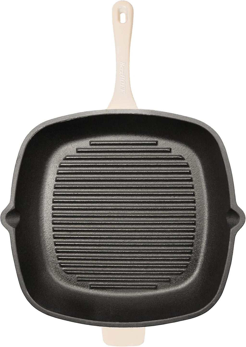 BergHOFF 3Pc Neo Enameled Cast Iron Cookware Set, 3qt. Dutch Oven, Matching Lid, Square Grill Pan 11 Inches, Oven Safe Up To 400°F, Meringue