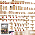 200 Pcs Brass DOT Air Brake Line Fittings & Air Nylon Tube Compression Fittings Assortment Kits,1/4' 1/8' 3/8' 1/2' NPT Push To Connect Fittings Quick Connect Air Hose Fittings