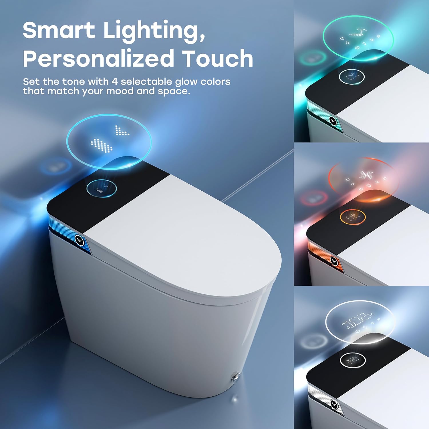 HOROW Artistic Bidet Toilet, Smart Toilet with ADA Chair Height, MAP 1000g Powerful Flush, Auto Open/Close Lid, Instant Warm Water, Elongated Heated Seat, Deodorization