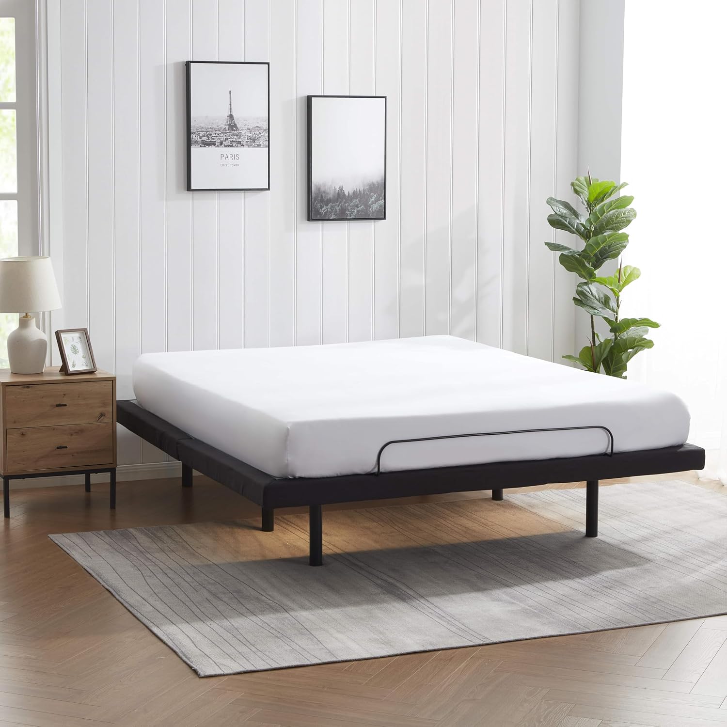 Nestl Adjustable Bed Frame - 2nd Generation - Adjustable Massage King Size Bed Frame with Wireless Remote, Head & Foot Massage, Zero Gravity Fast & Easy Assembly, USB Ports, Under Bed LED Lighting
