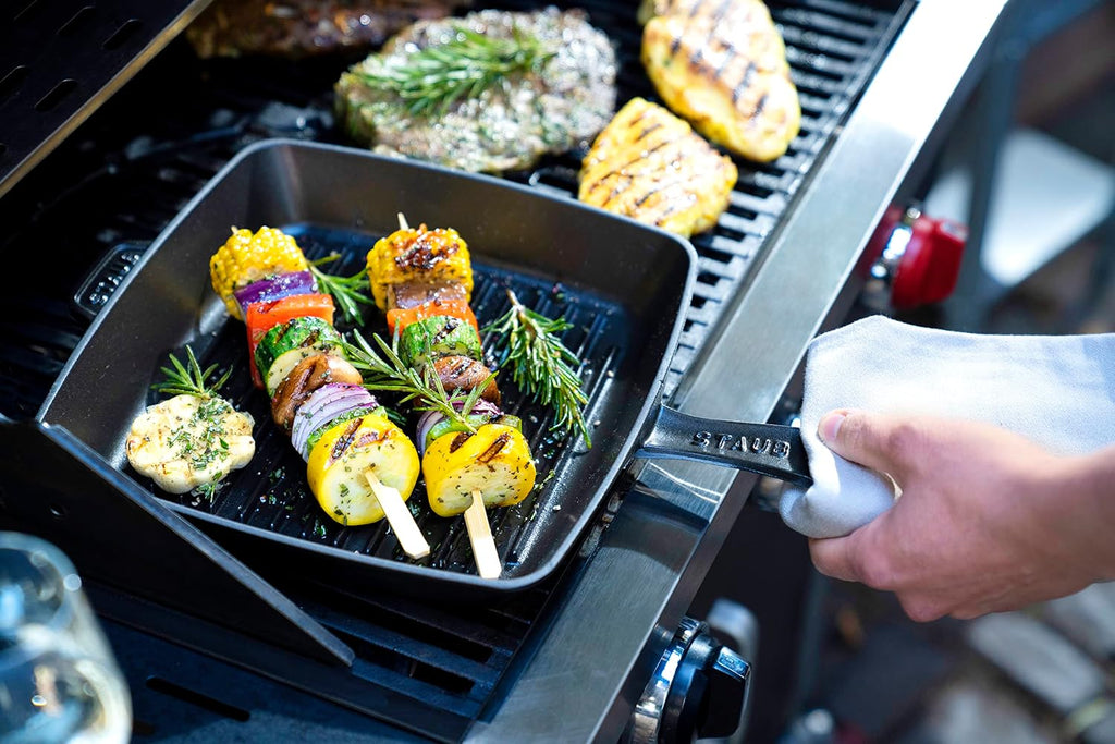 STAUB Cast Iron 10-inch Square Grill Pan - Matte Black