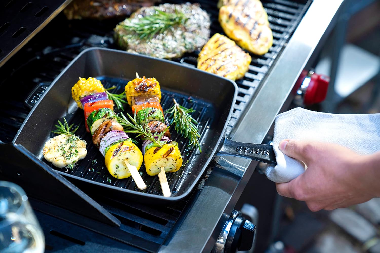 STAUB Cast Iron 10-inch Square Grill Pan - Matte Black