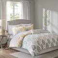 Madison Park Essentials Bed in a Bag Comforter, Vibrant Color Design All Season Down Alternative Cover with Complete Cotton Sheet Set, Twin(68'x86'), Central Park, Leaf Yellow/Aqua