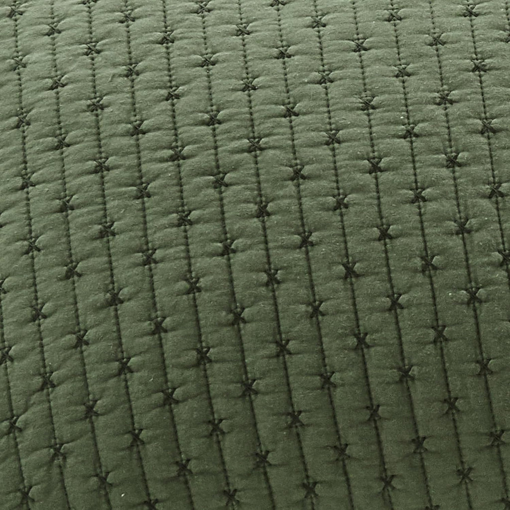 Levtex Home Cross Stitch Reversible King/Cal King Quilt Set (106x92in) and 2 Pillow Shams (36x20in) - Stitch Texture - Forest Green - Cotton King Size Quilt Bedding Set - Lightweight Soft Pre-Washed