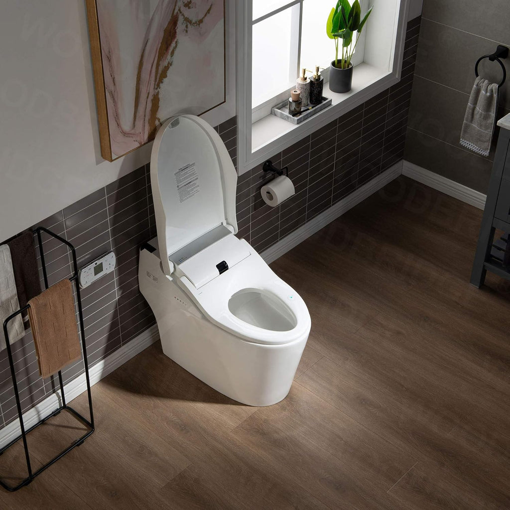 WOODBRIDGE B0960S Auto Flush, Auto Open & Auto Close, 1.28 GPF Single Flush Toilet with Smart Toilet Seat and Wireless Remote Control, Chair Height