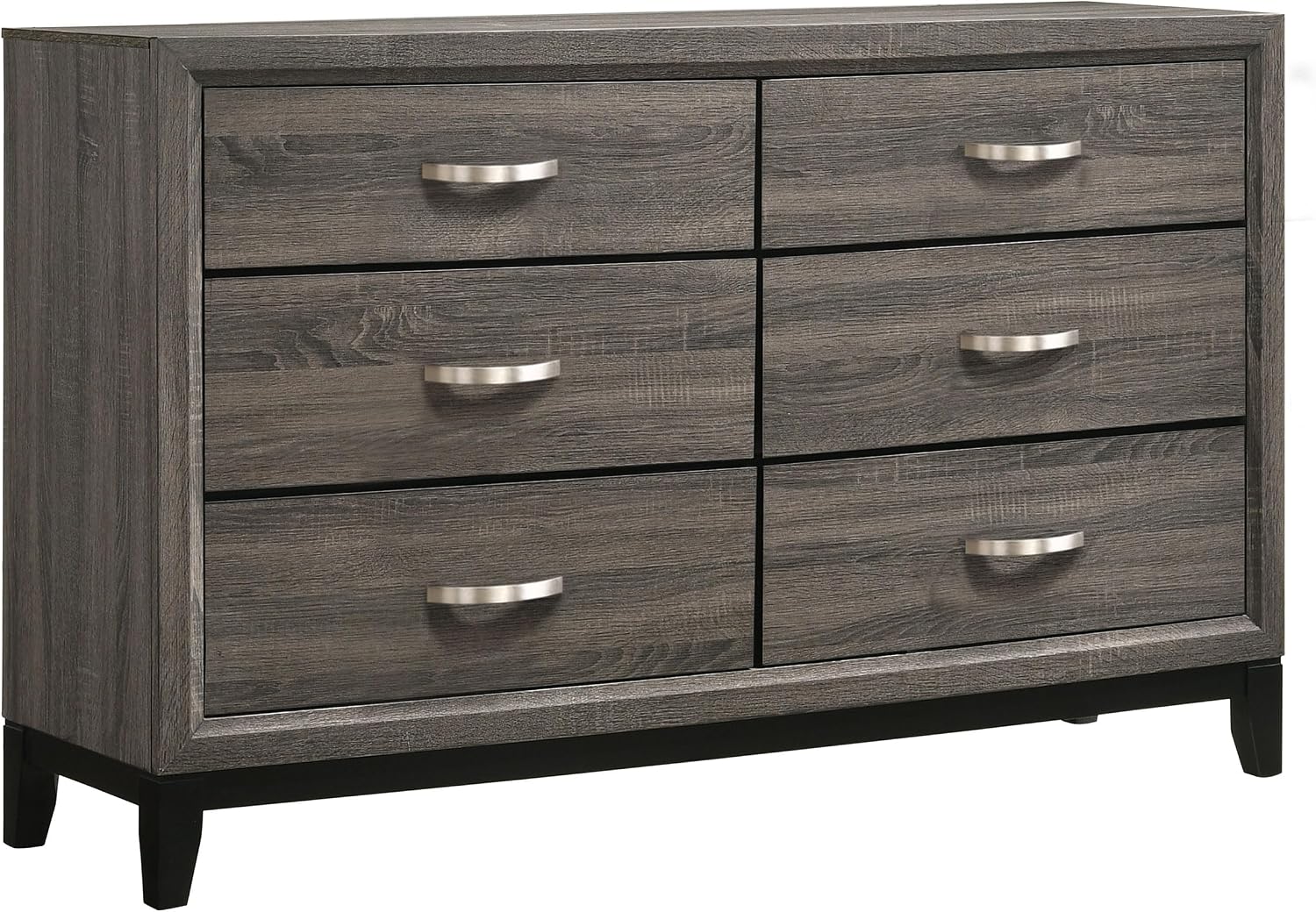 Coaster Home Furnishings - Watson - Wood - 5-Piece Bedroom Set with Panel Headboard and Groove Details - Bedroom - Eastern King Size - Gray Oak - 212421KE-S5