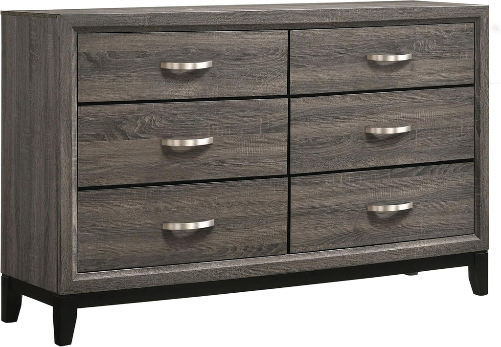 Coaster Home Furnishings - Watson - Wood - 4-Piece Bedroom Set with Panel Headboard and Groove Details - Bedroom - Eastern King Size - Gray Oak - 212421KW-S4