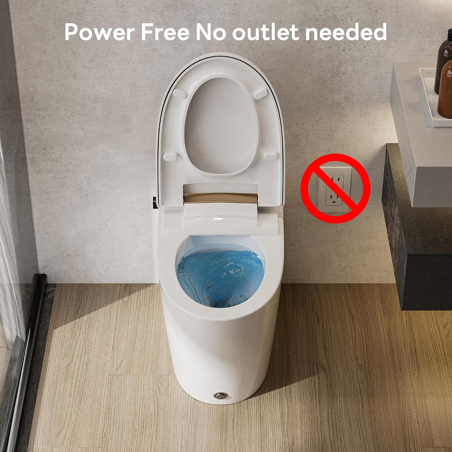 CASTA DIVA Non-Electric One Piece Bidet Toilet for Bathroom (CD-W10V Glod)