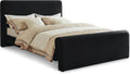 Meridian Furniture SloanBlack-Q Sloan Collection Modern | Contemporary Velvet Upholstered Queen Bed with Rich Soft Black Velvet, Curved Headboard and Footboard, 66' W x 96' D x 45' H, Black, Queen
