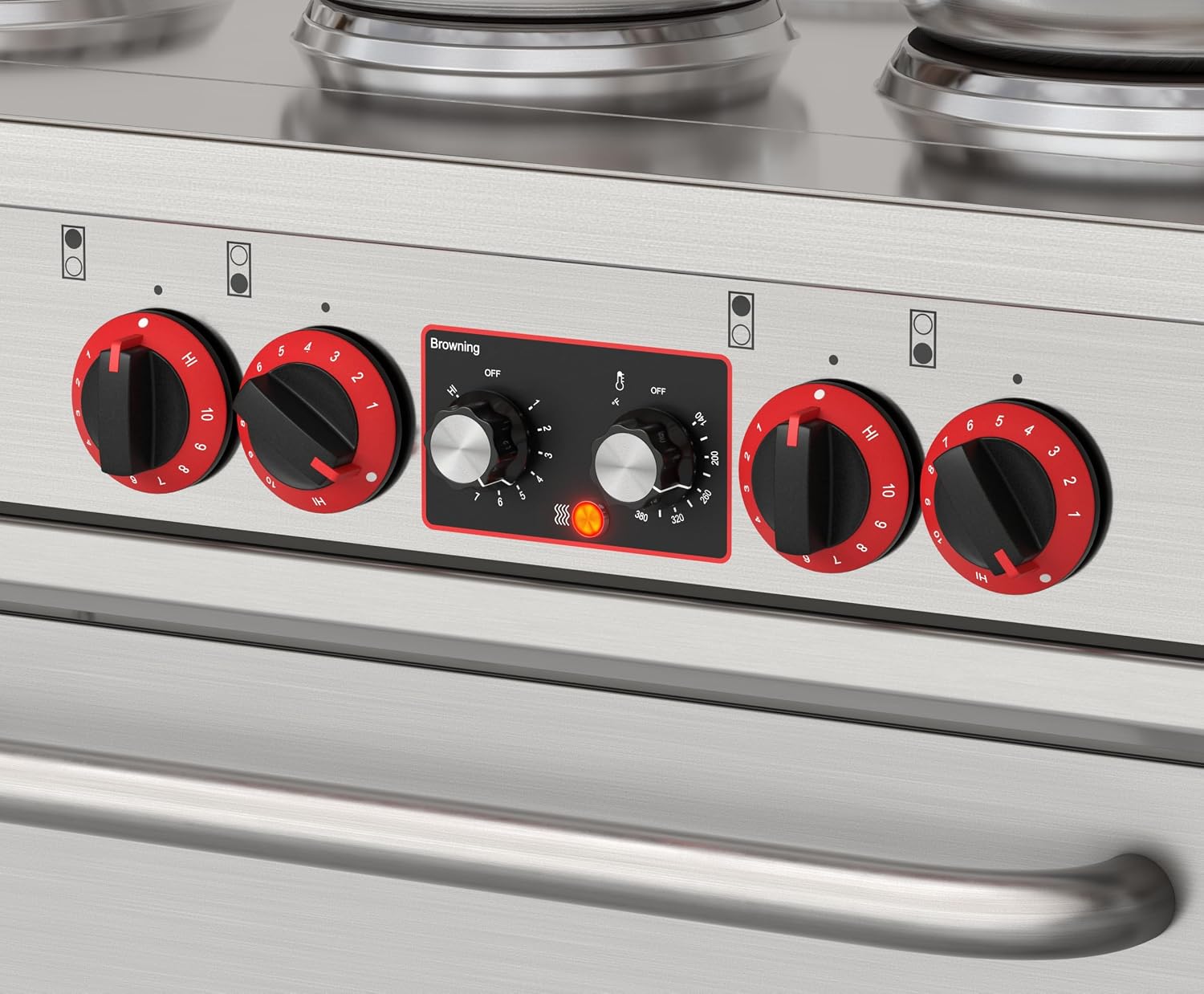 KoolMore 60 in. Commercial Electric Range with 10 Burners and 2 Standard Electric Ovens in Stainless Steel - 208V 3-Phase, CSA Listed (KM-CR60-E)