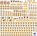 220Pcs Brass DOT Air Line Fittings Push Lock Air Fittings & Air Nylon Tube Compression Fittings Kits,1/4' 1/8' 3/8' 1/2' NPT Push To Connect Fittings Quick Connect Air Hose Fittings Assortment