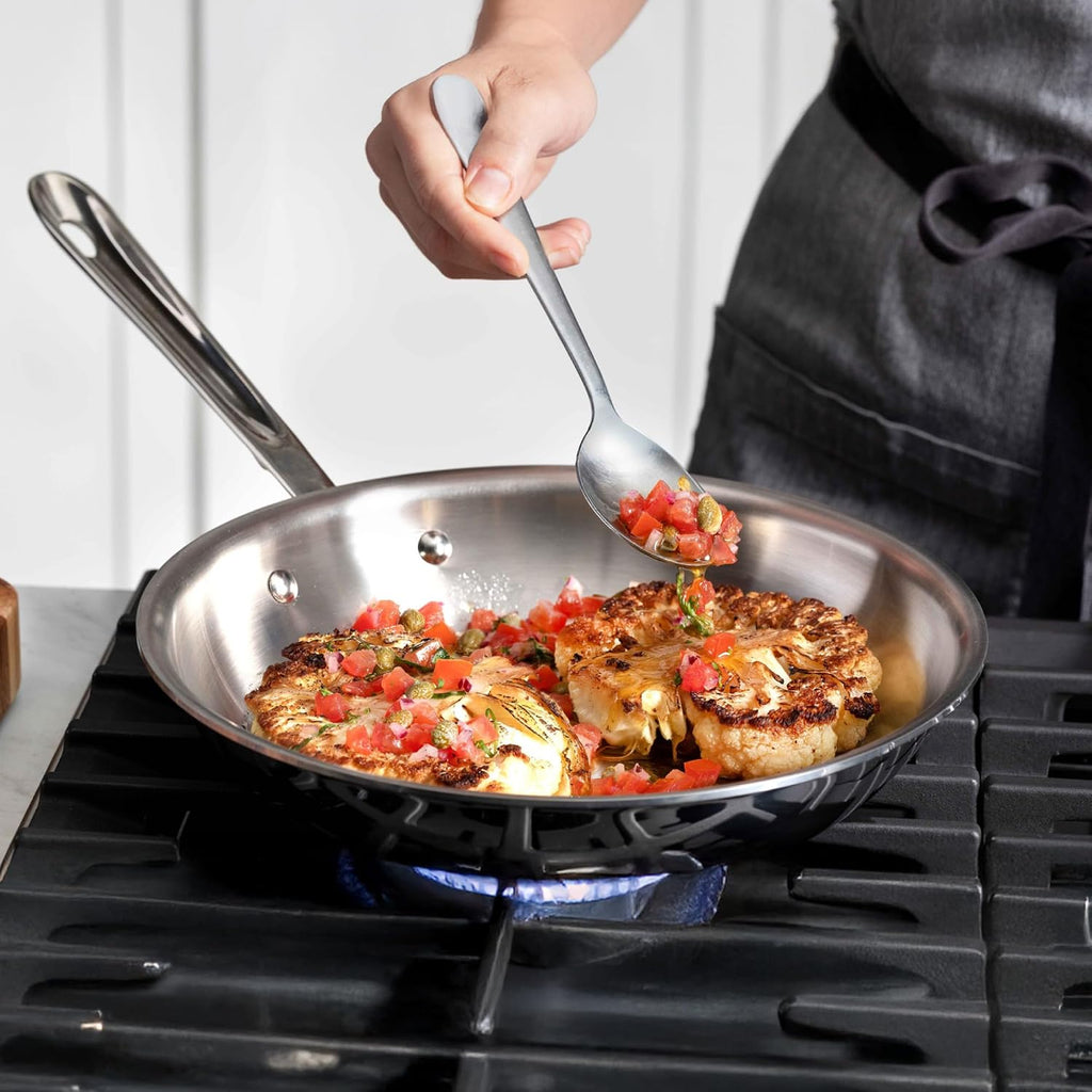 All-Clad D3® Stainless Steel 8 inch Frying Pan- Made in the USA- The Original Bonded Professional Cookware- Oven Safe & Induction Compatible