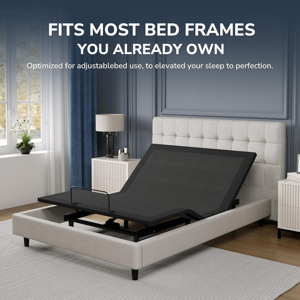 EGOHOME Twin XL Adjustable Bed Frame and 14 Inch Cooling Memory Foam Mattress, Wireless Remote Head and Foot Incline,12 inch Legs, Zero Gravity 38' x 80'