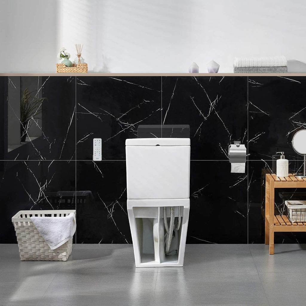 OVE Decors Wilma Smart Toilet with Integrated Bidet Seat, Heated Seat with Auto Flush and Warm Water and Multi Function Remote Control, White