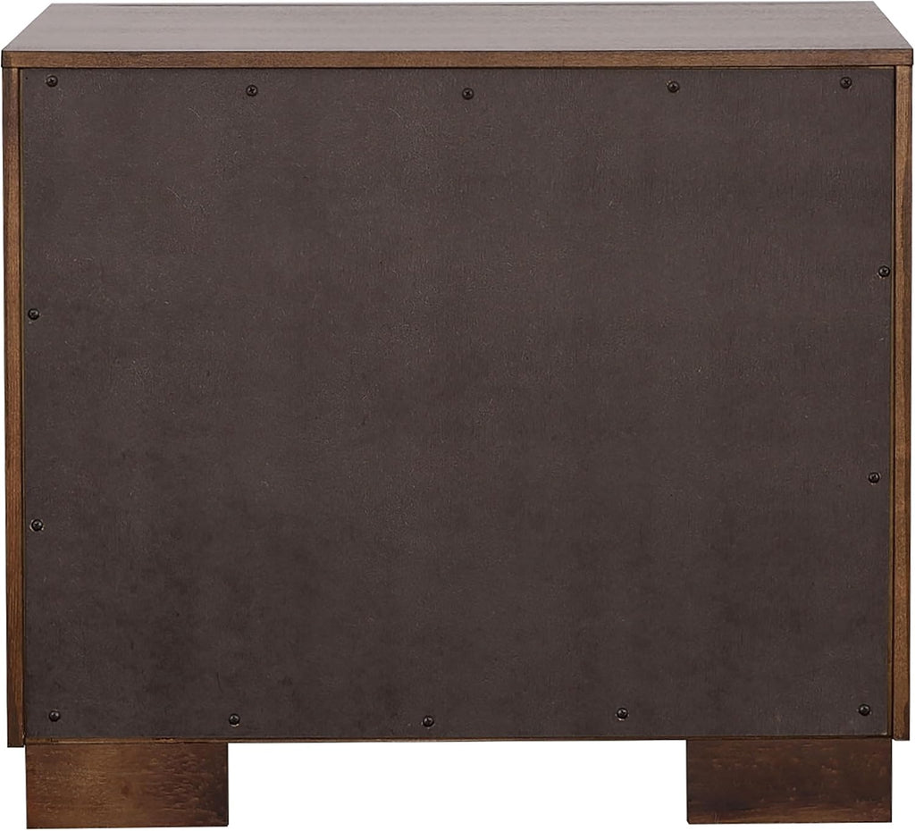 Coaster Home Furnishings Jessica Contemporary 4-Piece Bedroom Set Eastern King Size LED Panel Bed Frame 43-inch Headboard Cappuccino 200711KE-S4