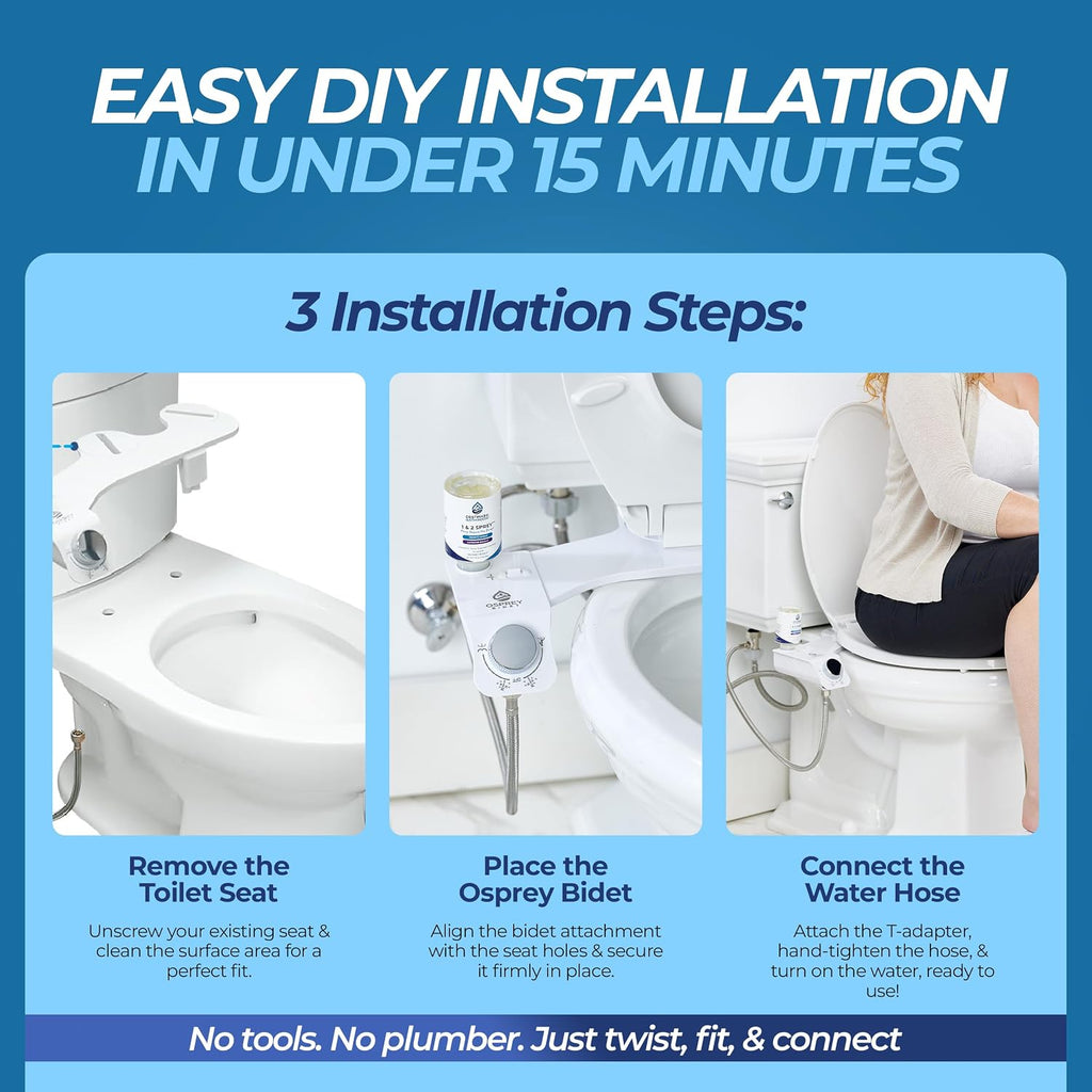 Toilet Seat Bidet Attachment – Smart Bidet Toilet Seat Elongated with Dual Nozzles, Bidet Attachment for Toilet Normal Water, Non-Electric Bidet Sprayer with Essential Oil Spray, by Destinked Bathroom