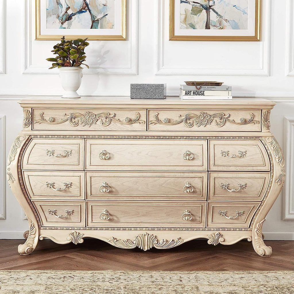 Acme Ragenardus 11 Drawers Dresser in Antique White