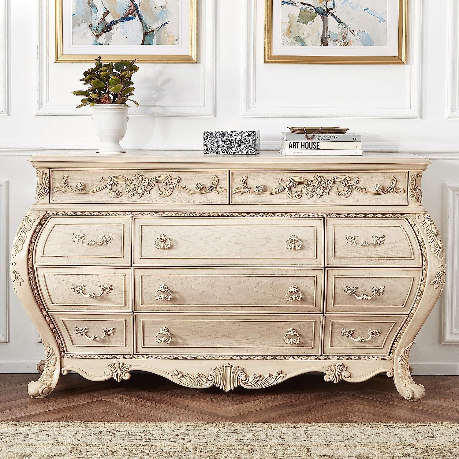 Acme Ragenardus 11 Drawers Dresser in Antique White