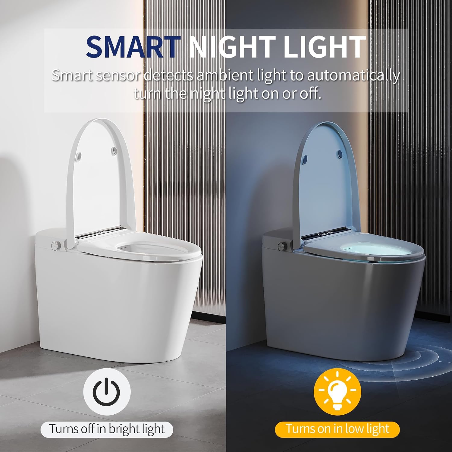DeerValley Smart Toilet with Bidet Built in - Powerful Auto Flush, Auto Open/Close Lid, Heated Seat & Instant Warm Water Bidet, LED Display, Deodorization, 12' Rough-In, DV-1S0159-V3