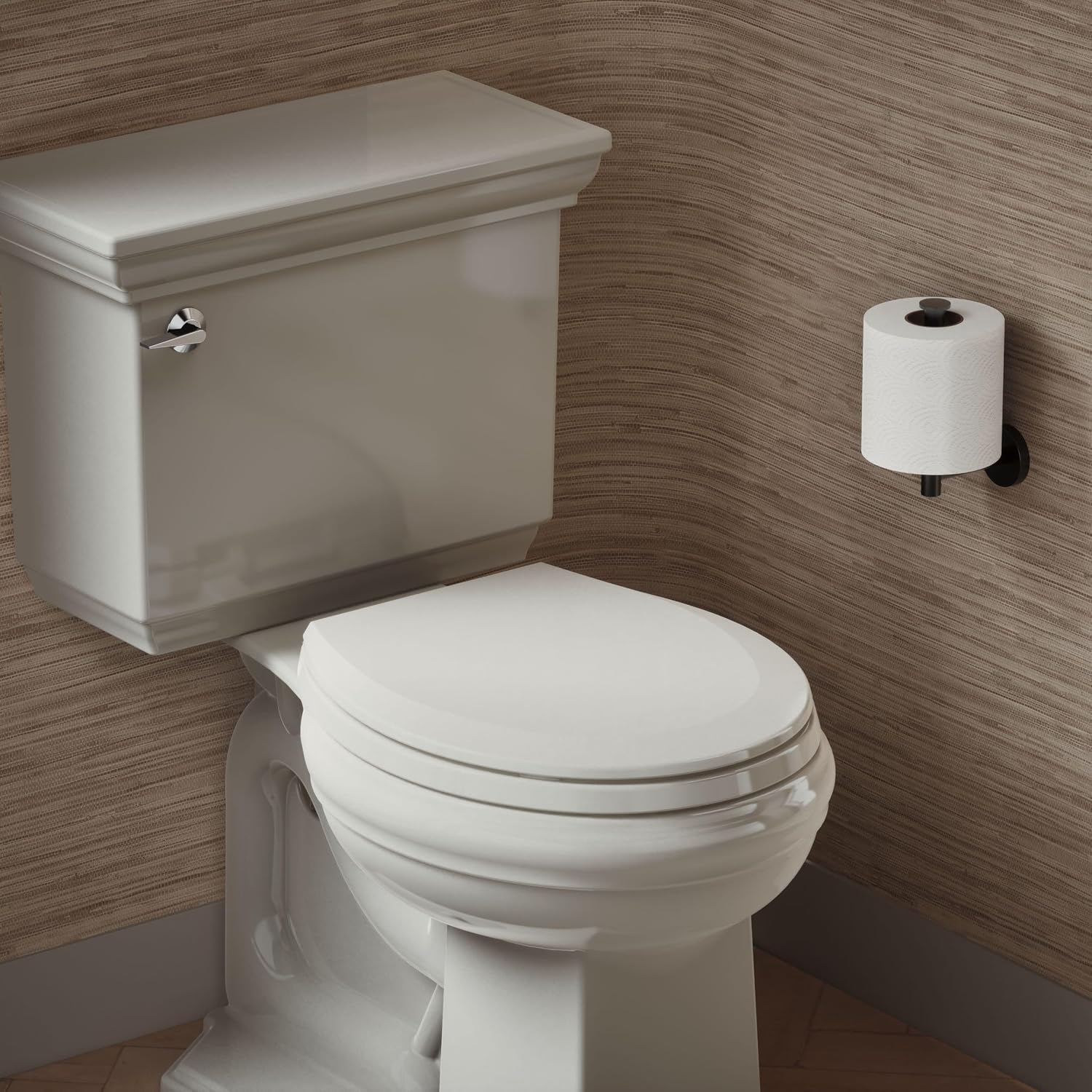 Kohler K-4662-56 Q2 Round Closed-Front Toilet Seat with Quick-Release and Qu, Grey Color LUSTRA, Tender Gray
