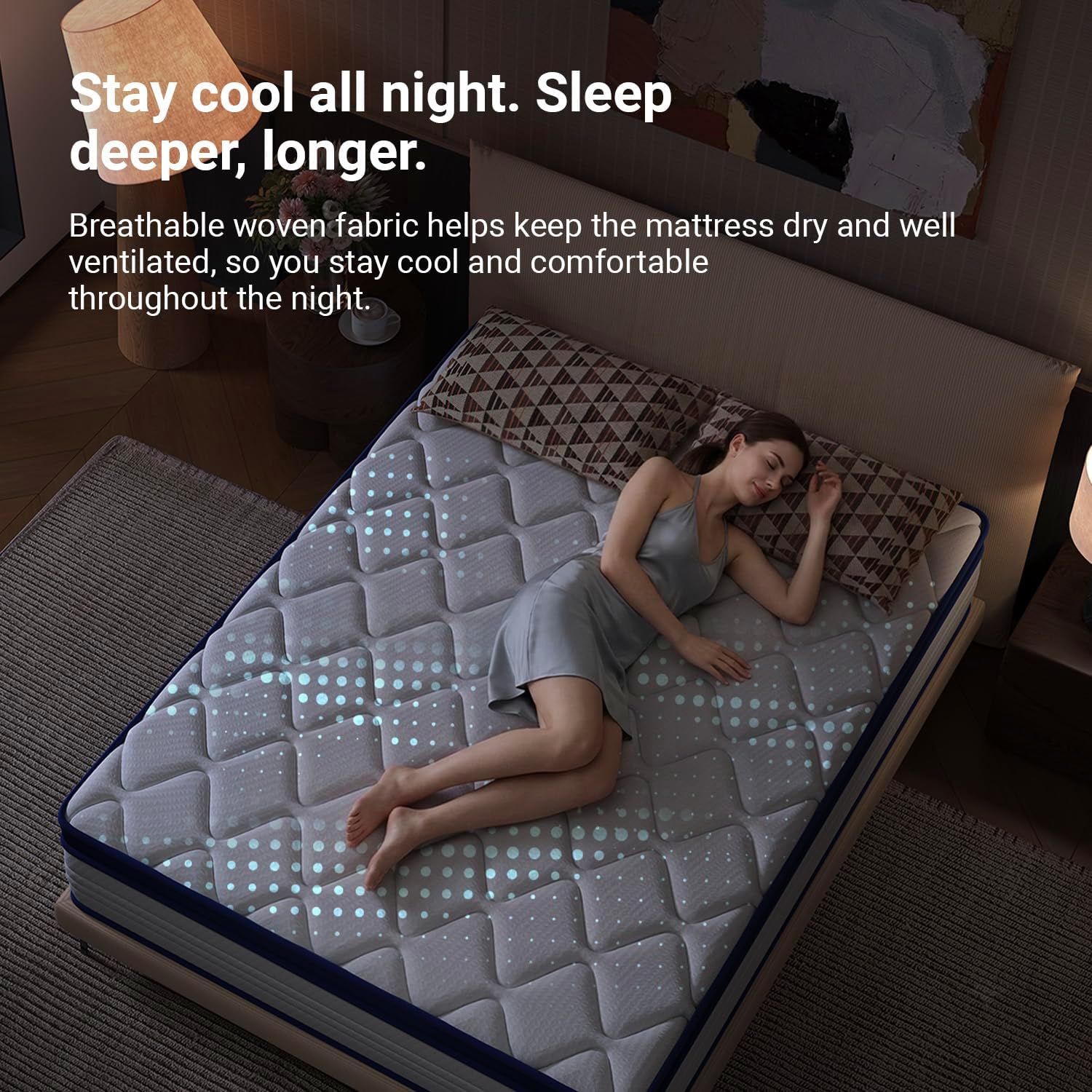 Avenco 10 Inch King Size Mattress for Deep Sleep, King Mattresses with Smart Coil Spring Technology for Pressure Relief, Breathable Cover Motion Isolation CertiPUR-US Certified Bed Mattress in a Box
