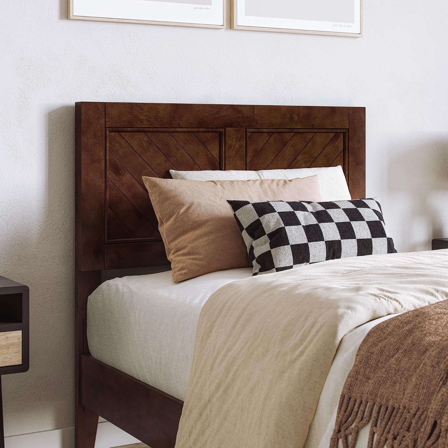 AFI, Berkshire Twin XL Solid Wood Low Profile Platform Bed, Walnut