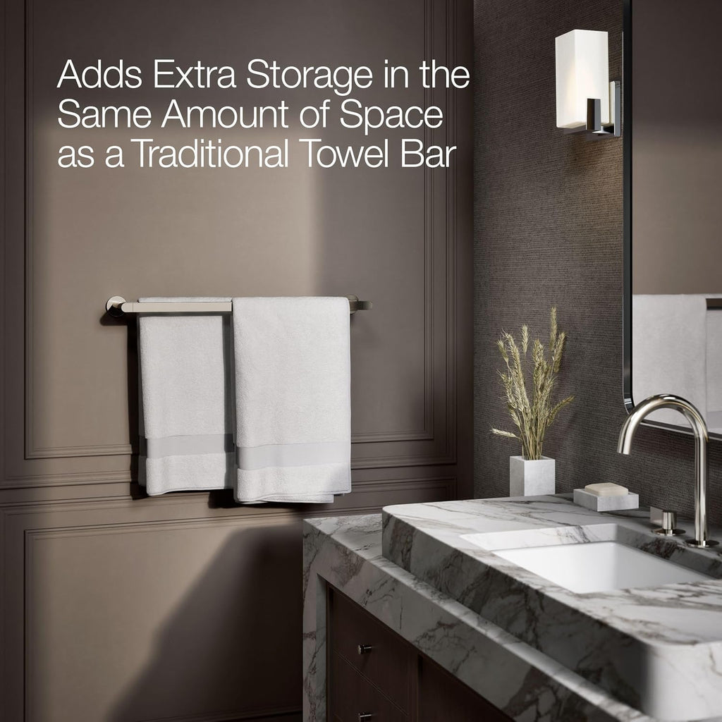 Kohler 73144-SN K-73144-SN Composed Double Towel BAR, Polished Nickel, Vibrant French Gold