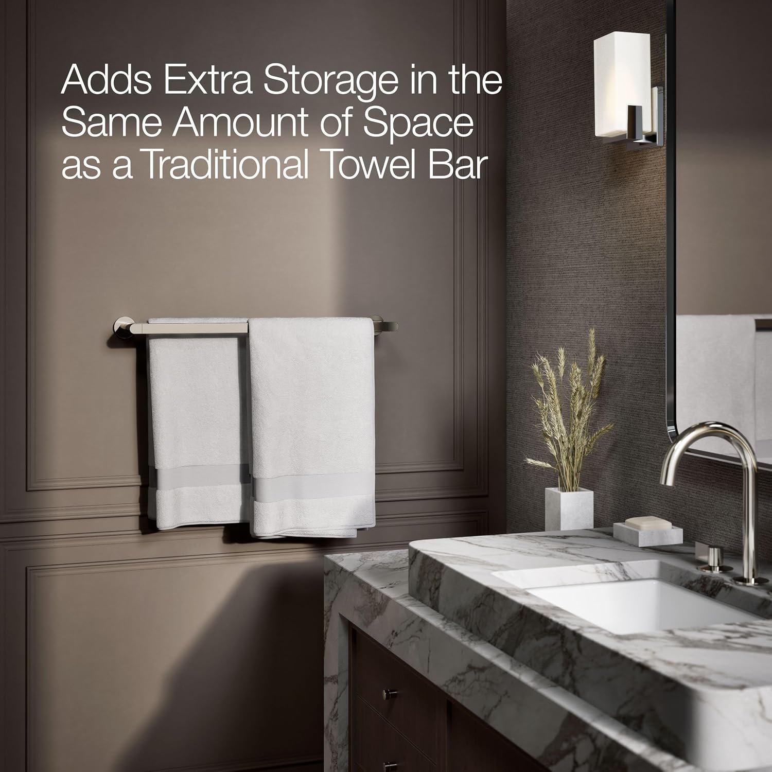 Kohler 73144-SN K-73144-SN Composed Double Towel BAR, Polished Nickel, Vibrant French Gold