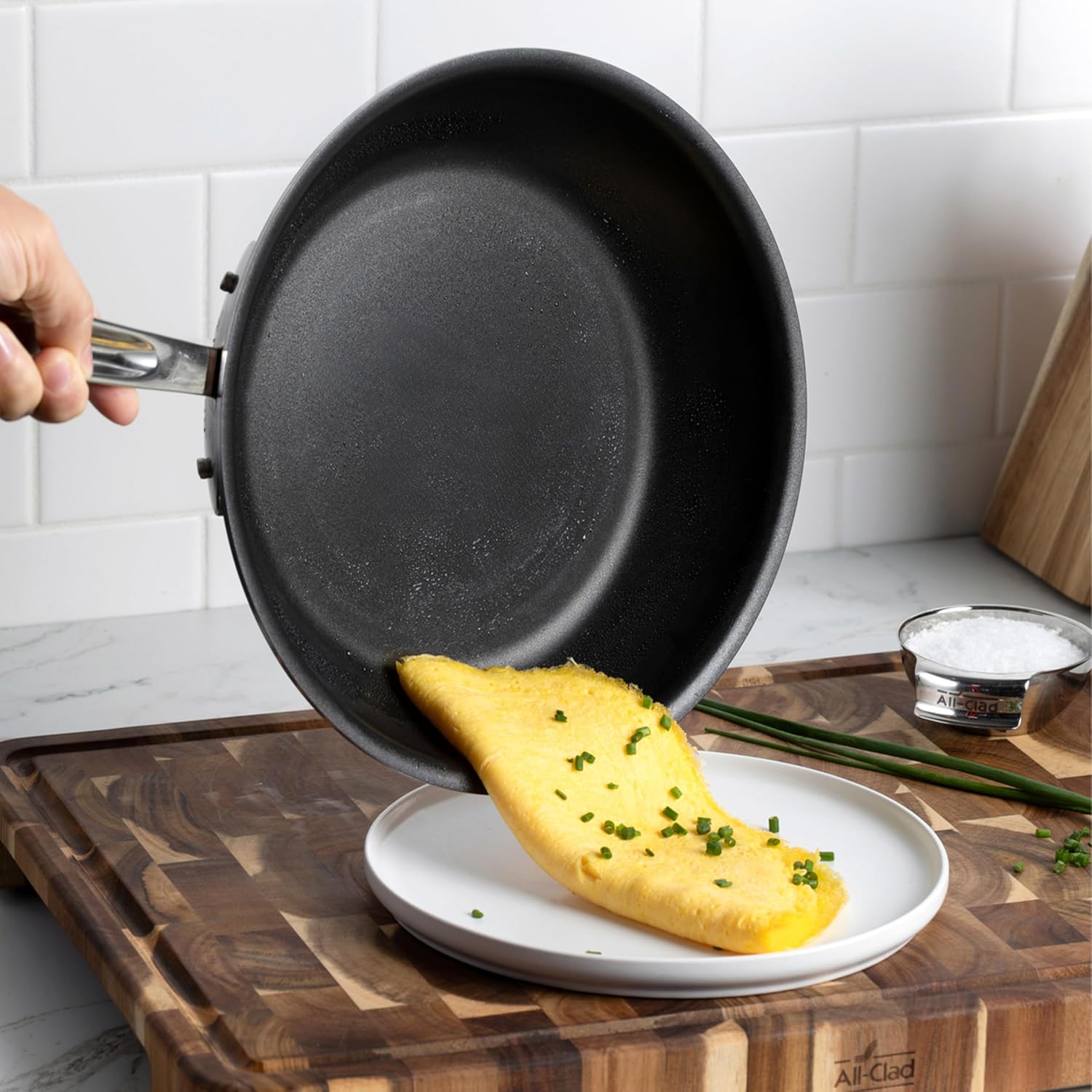 All-Clad D5 8 Inch Brushed Stainless Steel Pro Non Stick Frying pan, 5-Ply Stainless Steel Pan, Induction, Oven Broiler Safe 500F Skillet, Professional Cookware, Silver