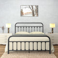 AMBEE21 Golden Gate Beds Vintage Style Metal Bed Frame with Wrought Iron Headboard and Footboard, Classic Platform Bedframe with Storage, No Box Spring Needed, Mattress Foundation, Black, Full Size