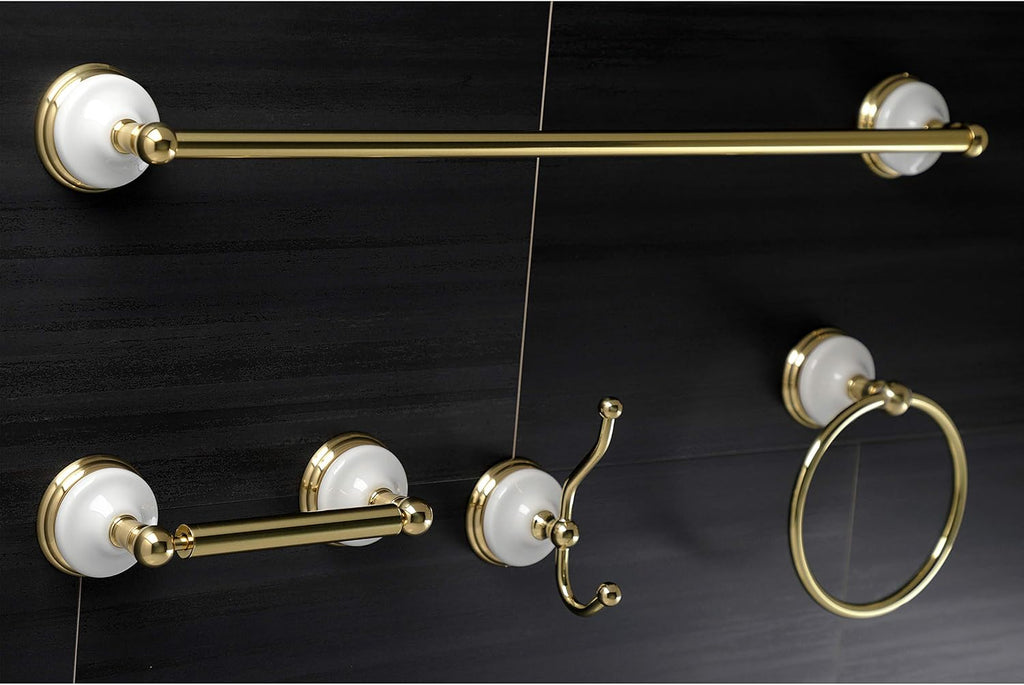 Kingston Brass BAK1111478PB Victorian 4-Piece Bathroom Hardware, Polished Brass