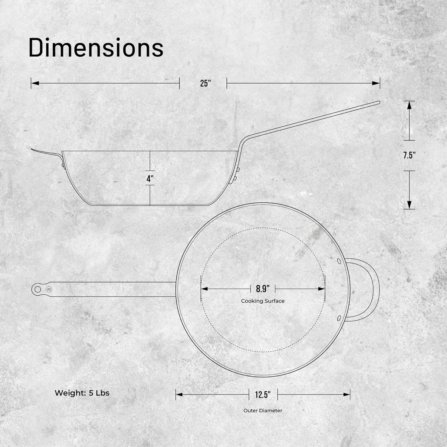 de Buyer MINERAL B Carbon Steel Country Fry Pan - 12.5' Diameter, 8.9' Cooking Surface - Ideal for Sauteing, Simmering, Deep & Stir Frying, One-Pan Meals - Naturally Non-Stick Finish - Made in France