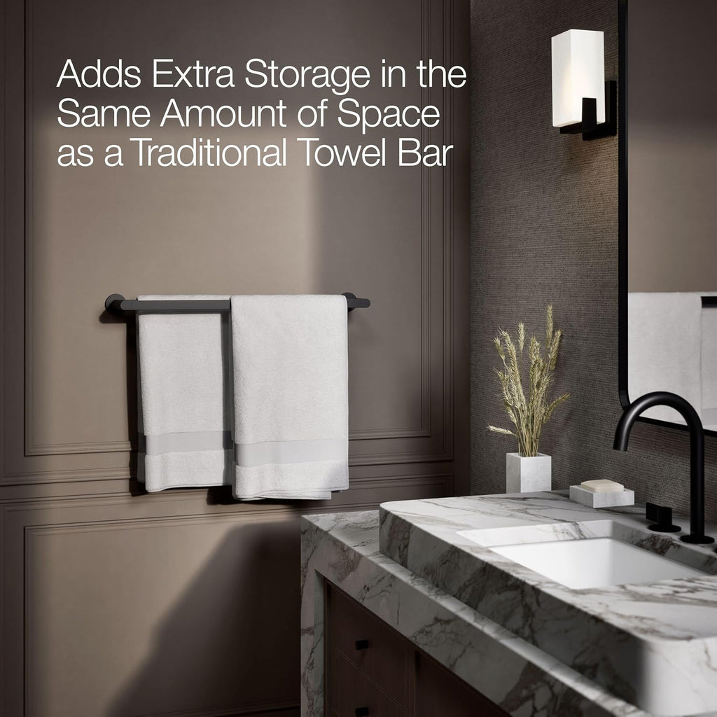 Kohler 73144-BL Composed® 24' Double Towel bar, Matte Black