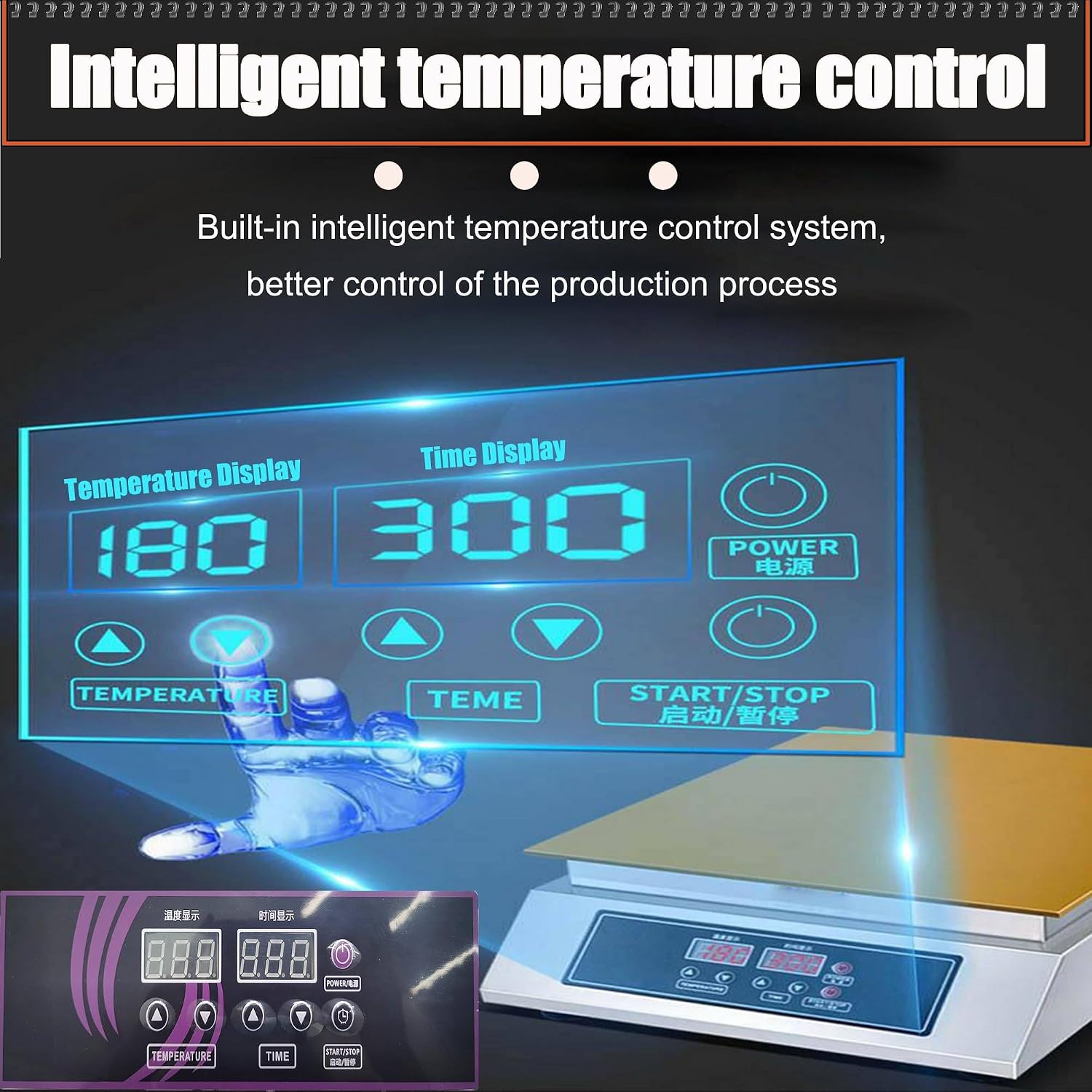 Electric Souffle Maker & Dorayaki Baker Stainless Steel with Double Pure Copper Plates 60-240°C Commercial Grade Souffle Pancake & Muffin Griddle Machine Digital Display Dualhead