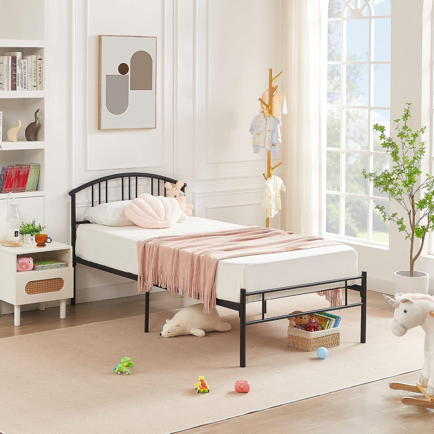 VECELO Twin Bed Frame with Headboard and Footboard, 14 Inch Metal Platform Mattress Foundation, Sturdy Premium Steel Slat/No Box Spring Needed