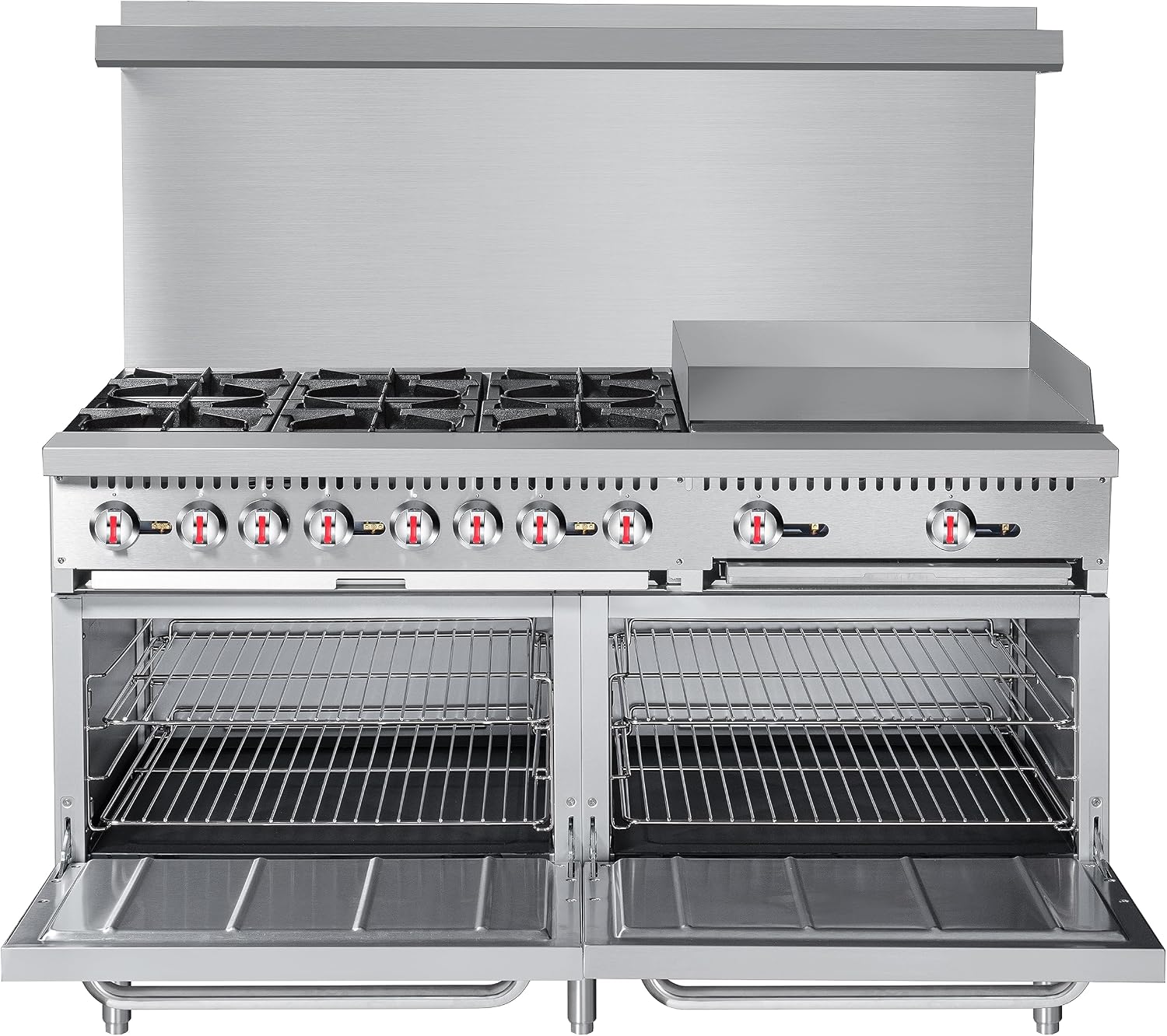 KoolMore 60 in. 6 Burner Commercial Natural Gas Range with 24 in. Griddle (KM-CRG60-NG)