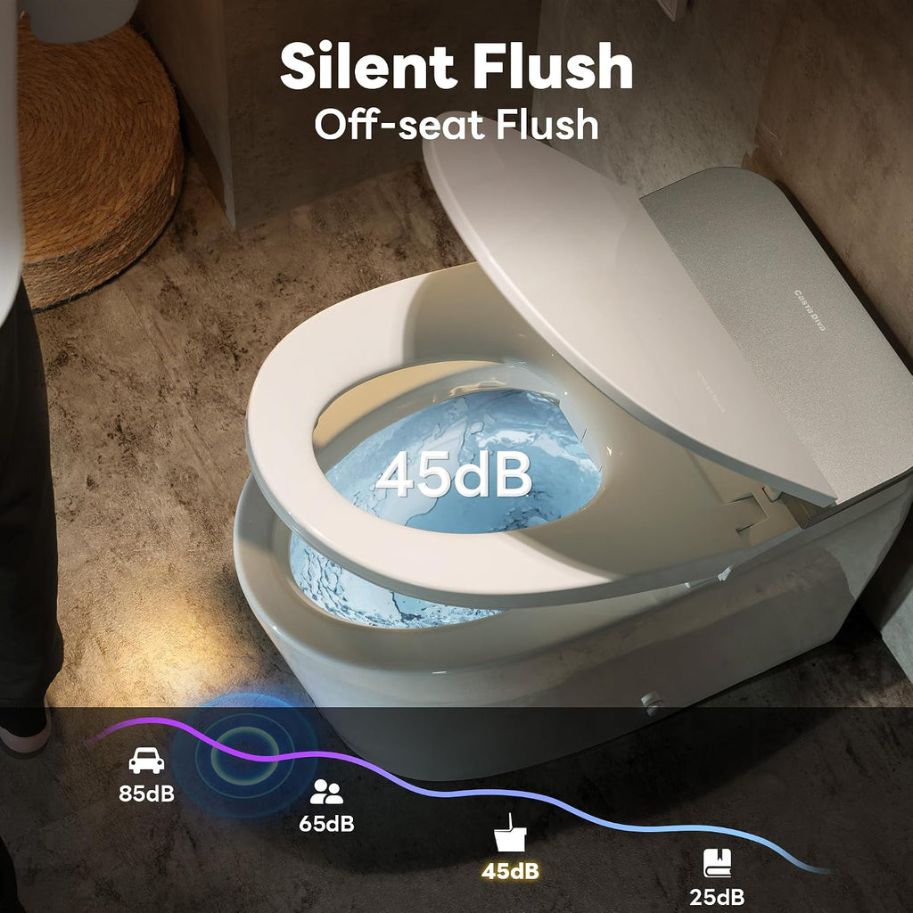Casta Diva Smart Toilet with Bidet Built in, Auto Open/Close Lid,1000g MaP Flush, Heated Seat & Foam Dispenser, Foot Sensor Auto Flush, Blackout Flush, Bidet Toilet with Tank Built in(CD-K030)