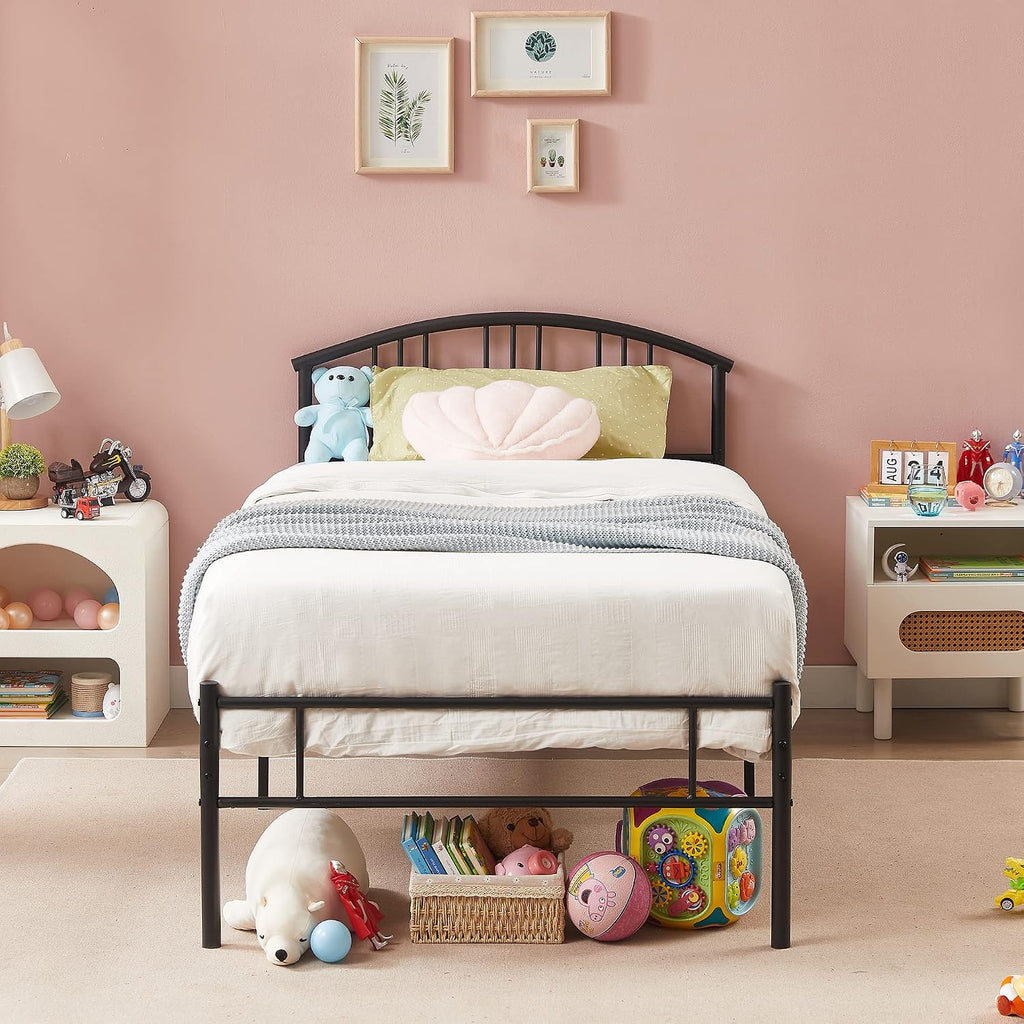 VECELO Twin Bed Frame with Headboard and Footboard, 14 Inch Metal Platform Mattress Foundation, Sturdy Premium Steel Slat/No Box Spring Needed
