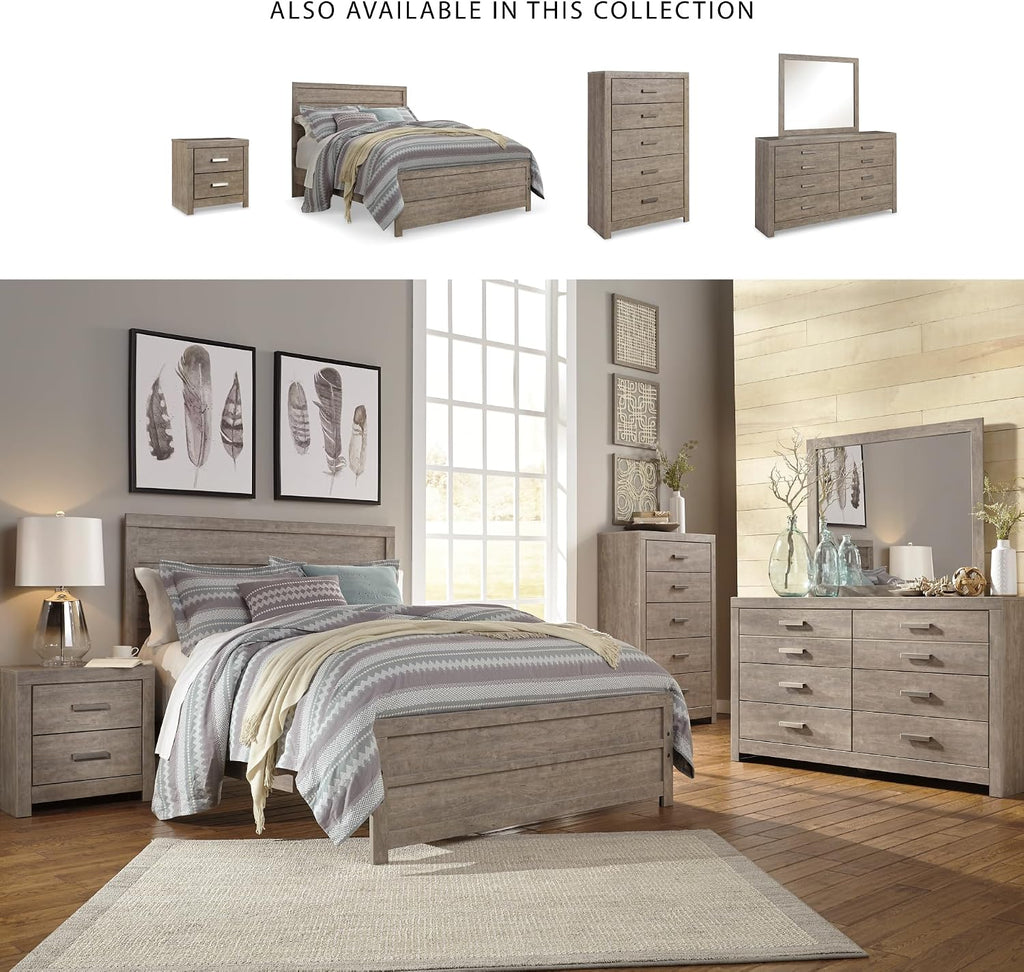 Signature Design by Ashley Culverbach Farmhouse Queen Panel Bed, Foundation or Box Spring Needed, Gray