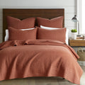 Levtex Home Cross Stitch Reversible King/Cal King Quilt Set (106x92in) with 2 Pillow Shams (36x20in) - Stitch Texture - Adobe - Cotton King Size Quilt Bedding Set - Lightweight, Soft, Pre-Washed