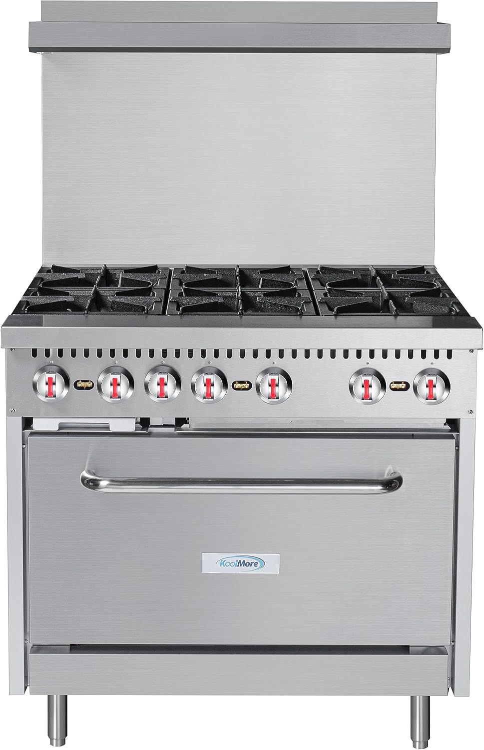 KoolMore 36 in. 6 Burner Commercial Liquid Propane Range with Oven (KM-CR36-LP)