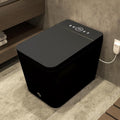 Black Square Luxury Smart Bidet Toilet with Remote Control, Tankless Design, Foot-Sensing Lid Operation, Auto Flush & Closing, Heated Seat & Warm Air Dryer, Unique Fashionable Shape