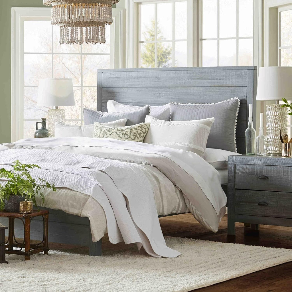 Grain Wood Furniture Montauk Solid Wood Bed, Twin Size, Rustic Grey
