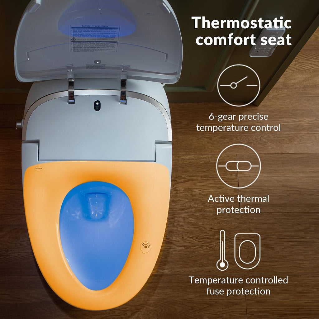 WOODBRIDGE Smart Toilet with Auto Open/Close Lid, Foot Sensor Operation,Dual Auto Flush, Heated Seat, Power Outage Flush,Hygienic Wash,Night Light,LT610
