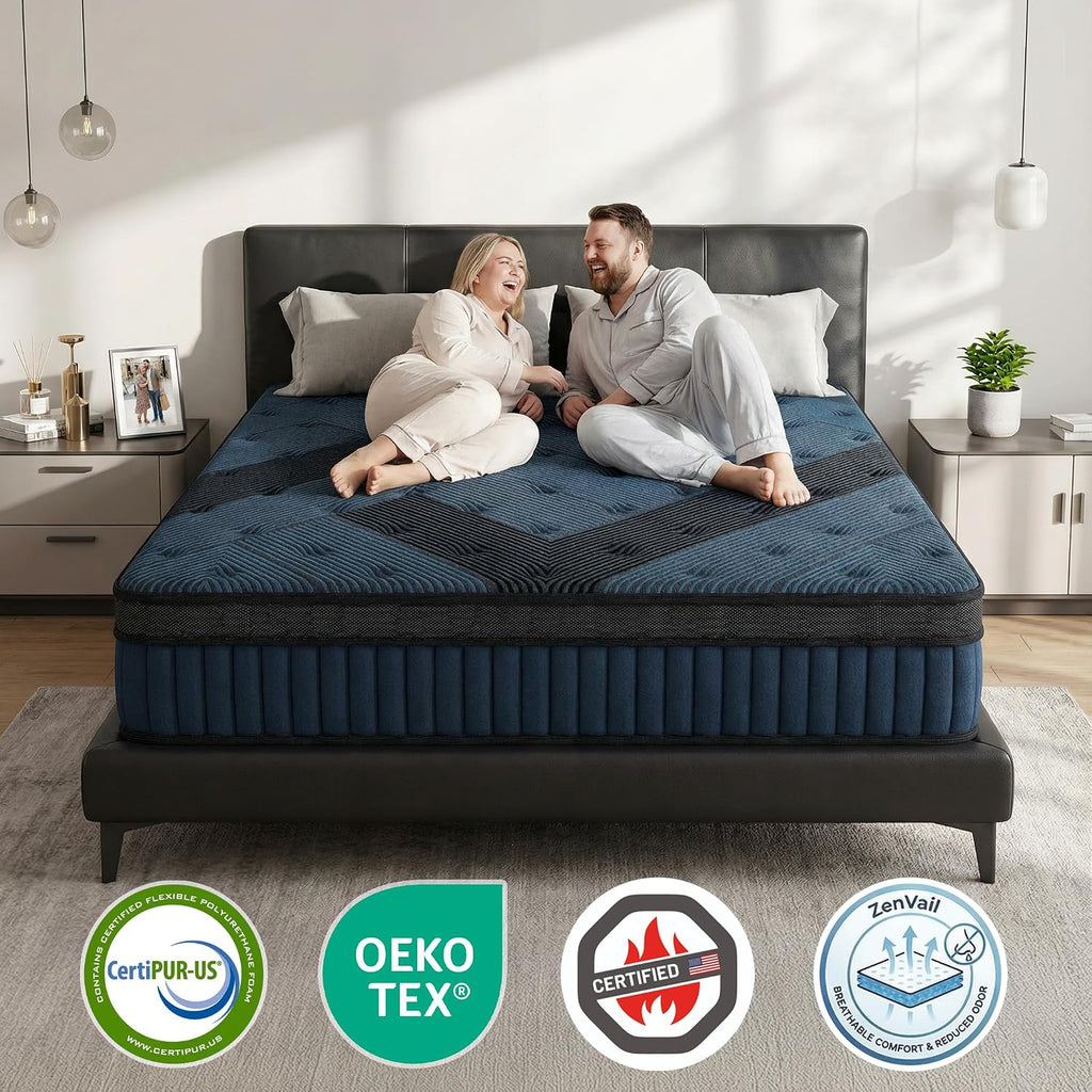 inight 10 Inch Twin Size Hybrid Mattress, Medium Firm Support for Average Weight (130-230lbs), Supportive Nebulign Foam & Silent Pocket Coils, Fiberglass-Free, CFR 1633 Compliant
