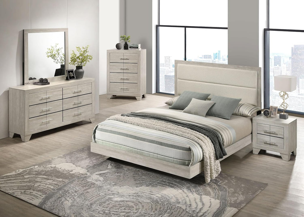 Coaster Home Furnishings Trenton 5-Piece Eastern King Bedroom Set Rustic Cream 225061KE-S5