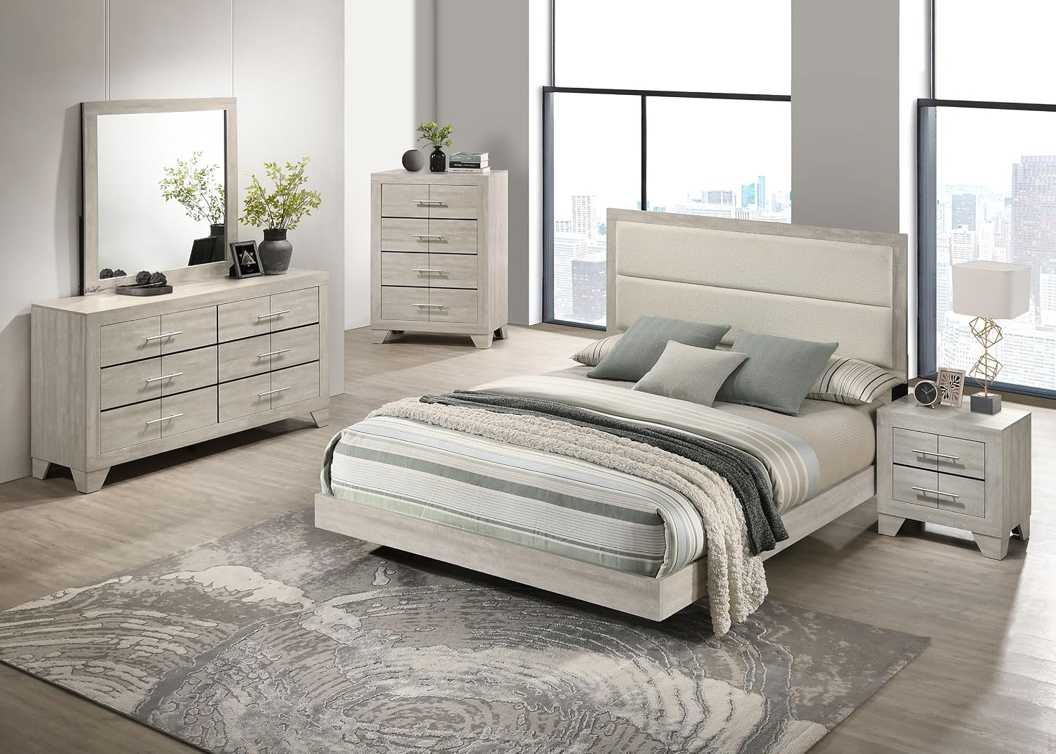 Coaster Home Furnishings Trenton 5-Piece Eastern King Bedroom Set Rustic Cream 225061KE-S5