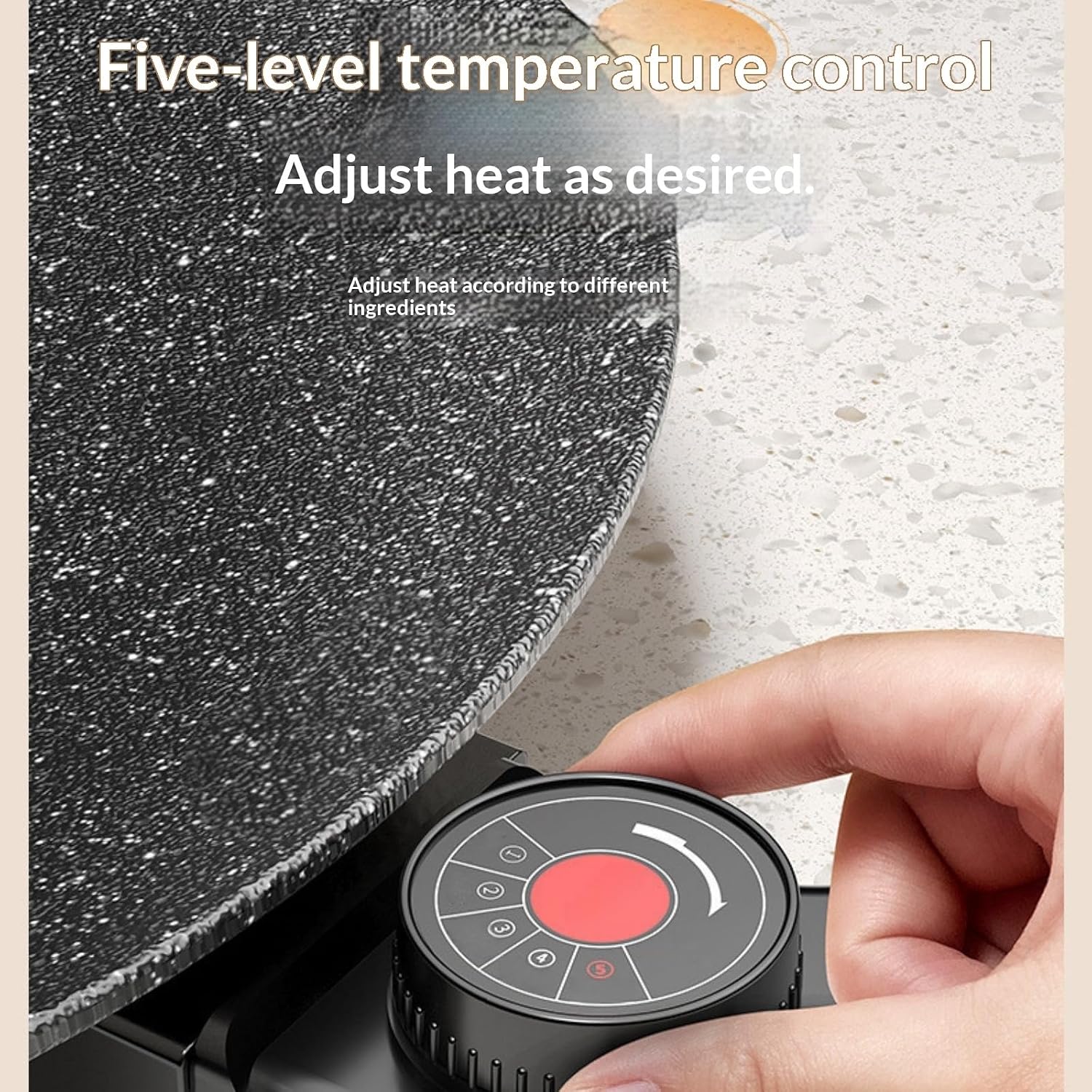 Round Electric Grill And Griddle With Dual Zone Cooking Surface,5-Level Temperature Control And Oil Filling Port For Healthy Indoor Grilling Of Steaks,Burgers,Pancakes And Bbq - Easy (14.17)