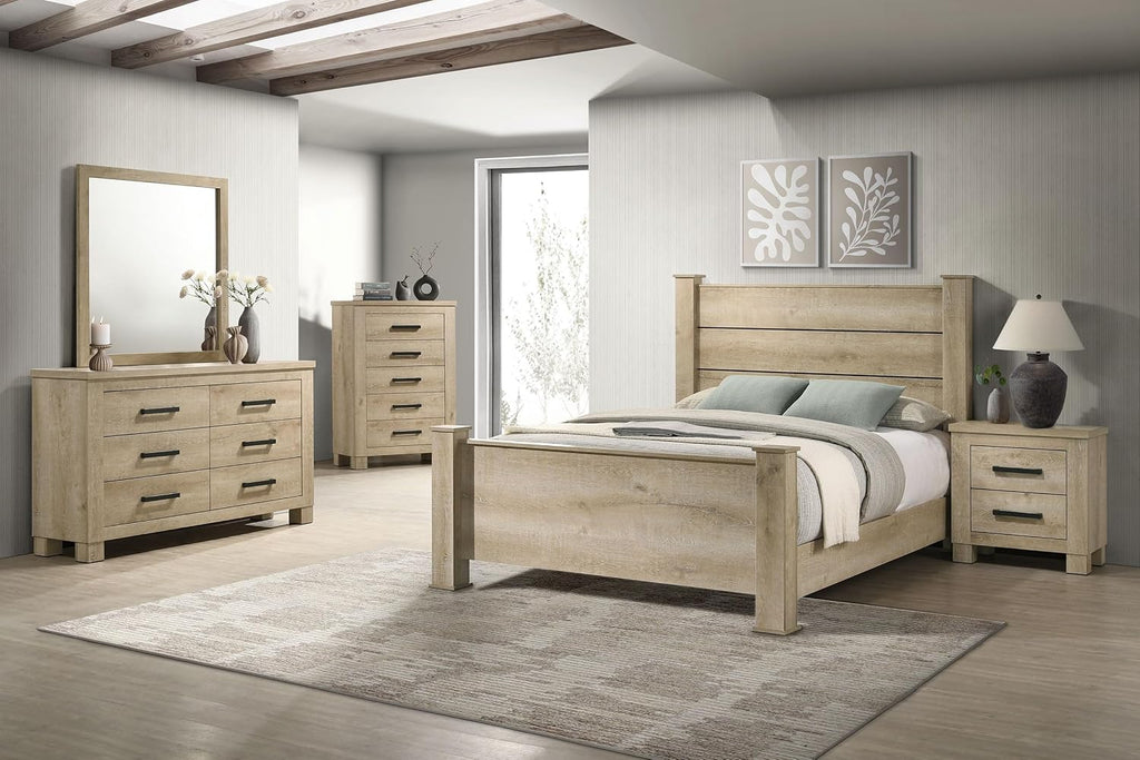 Coaster Home Furnishings Oakglen 5-Piece Eastern King Bedroom Set Weathered Oak 225101KE-S5