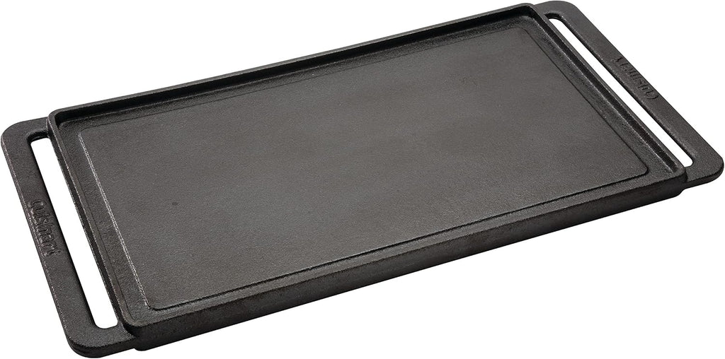 Cuisinart CCP-2000 Reversible Cast Iron Grill/Griddle Cookware Plate, Ribbed Grill & Smooth Flat Top Griddle and Cuisinart CSBK-400, Smashed Burger Kit, Cast Iron